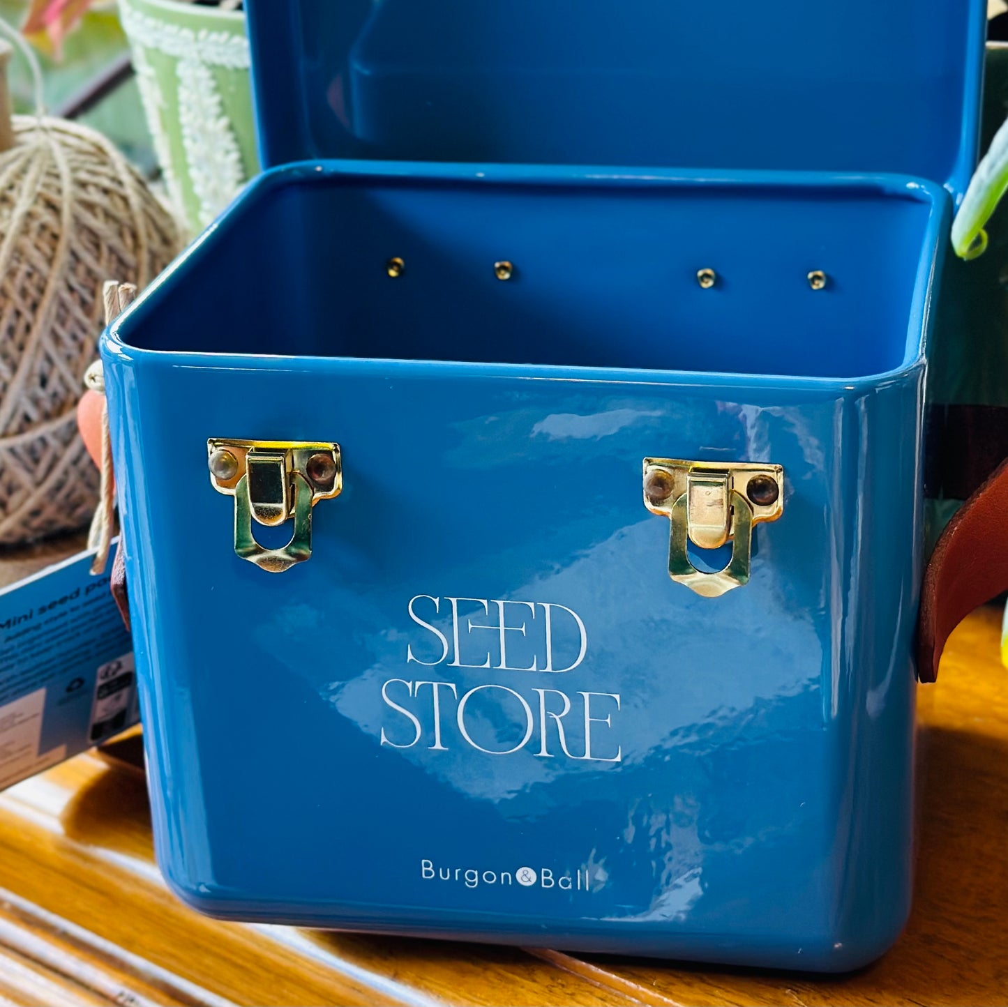 NEW Burgon & Ball Seed Packet Mini Storage Tin- Cotswold Blue