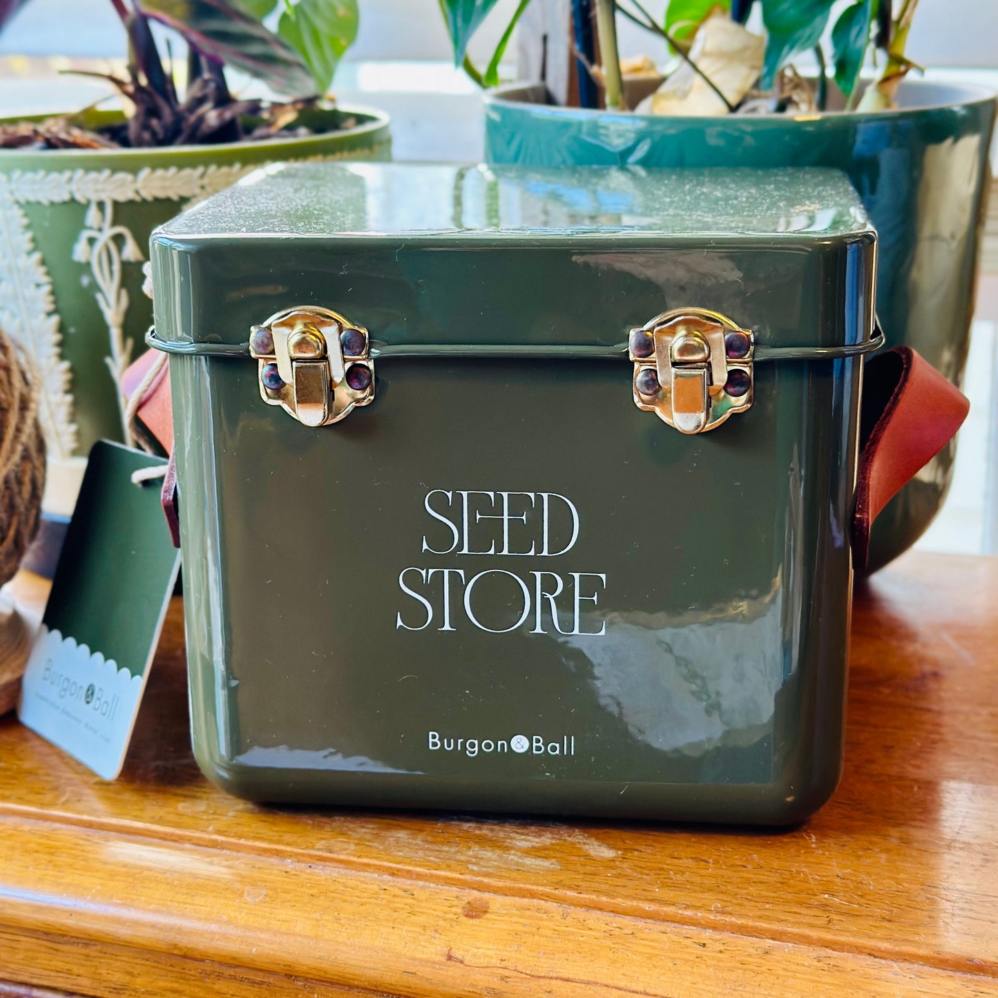 NEW Burgon & Ball Seed Packet Mini Storage Tin- Olive
