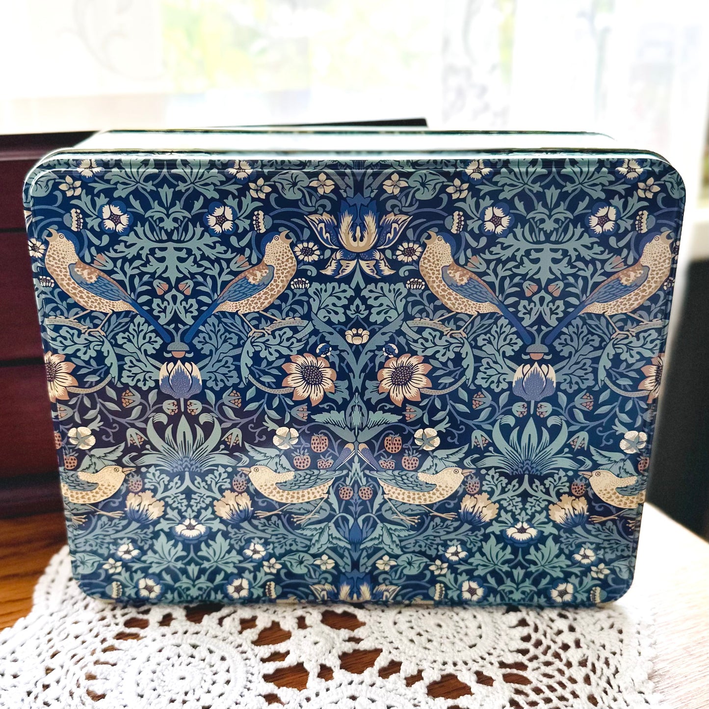 William Morris 'Strawberry Thief' Large Rectangular Collectible Tin