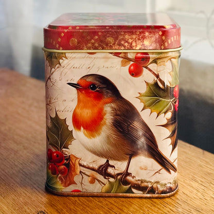 ‘Vintage Robin' Small Square Tin