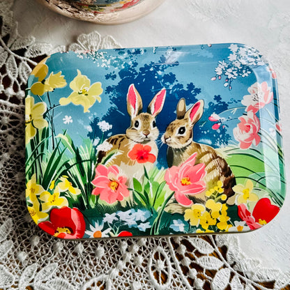‘Vintage Bunnies' Small Rectangular Collectible Tin
