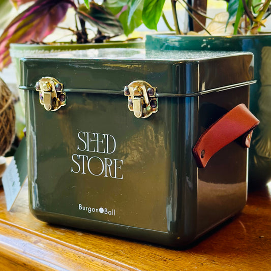 NEW Burgon & Ball Seed Packet Mini Storage Tin- Olive