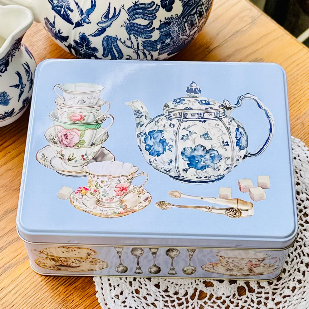 Cup & Spoon Large Rectangular Collectible Tin – Hollyhock Hill