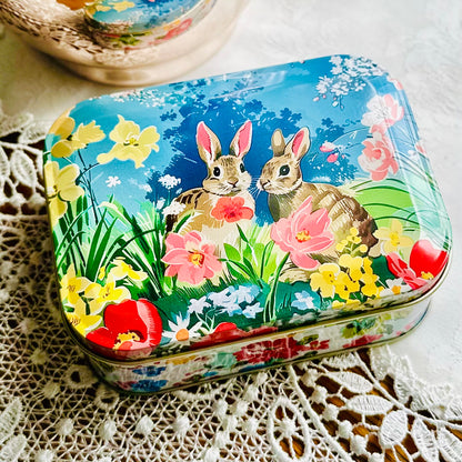 ‘Vintage Bunnies' Small Rectangular Collectible Tin