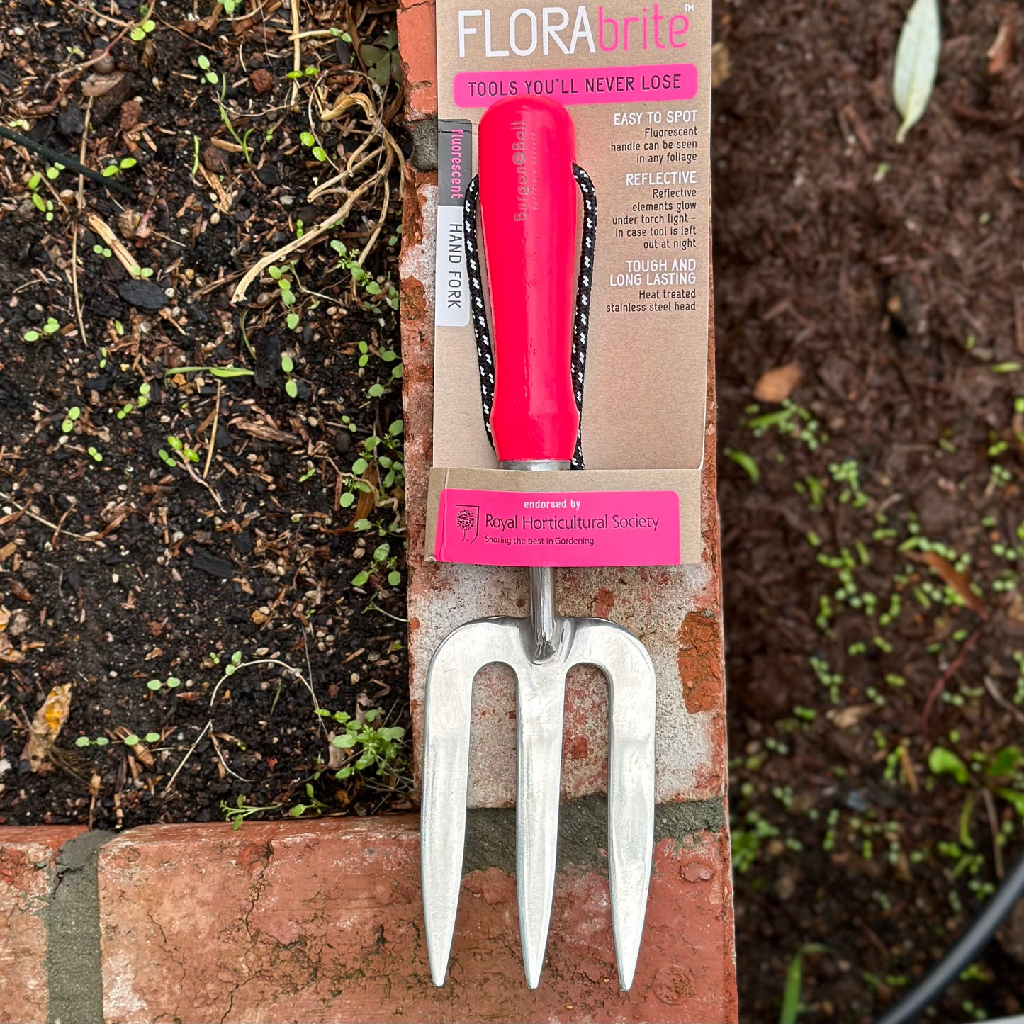Florabrite Pink Hand Fork- RHS Endorsed