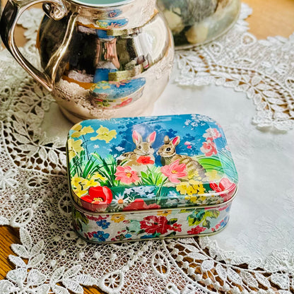 ‘Vintage Bunnies' Small Rectangular Collectible Tin