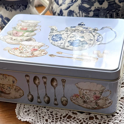 Cup & Spoon Large Rectangular Collectible Tin