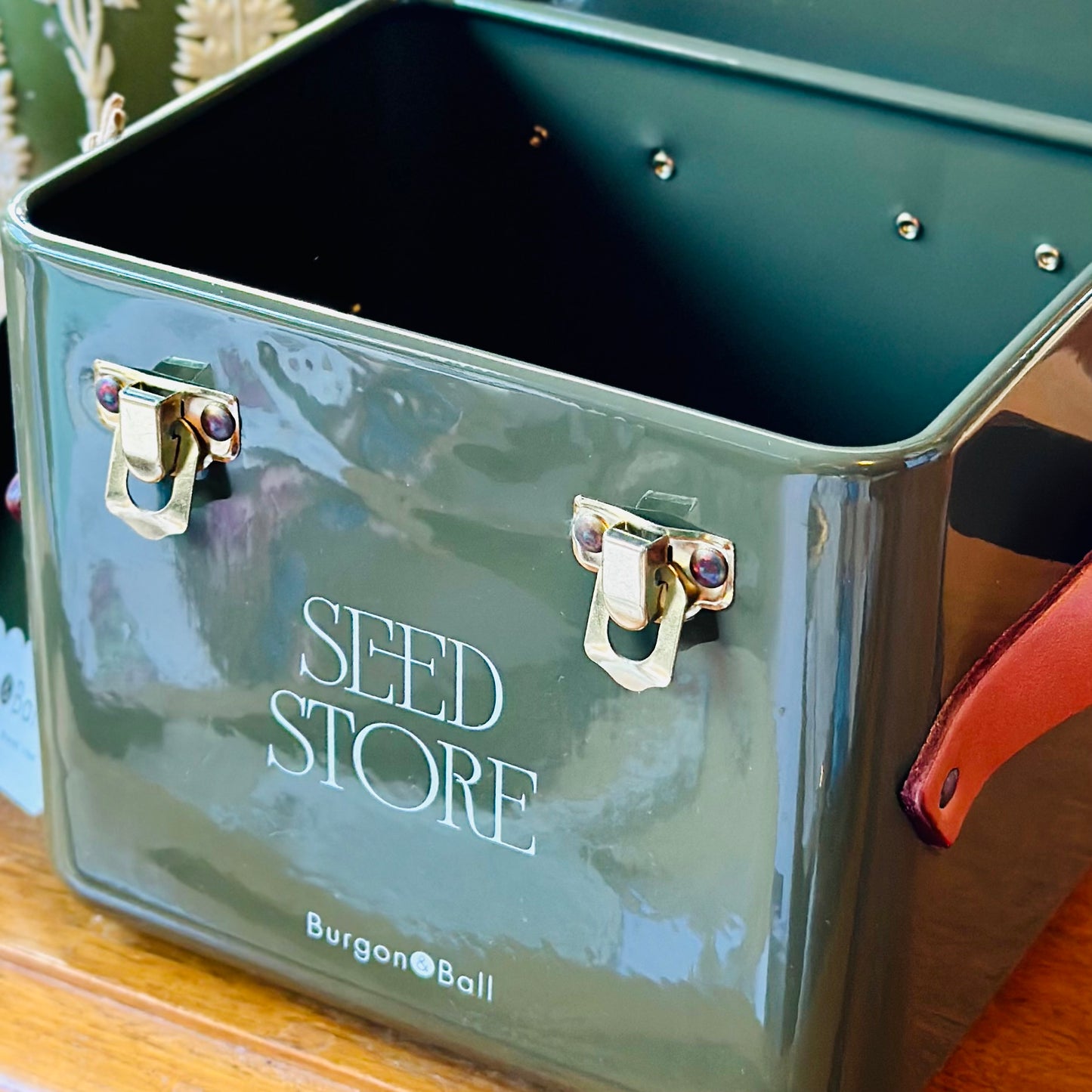 NEW Burgon & Ball Seed Packet Mini Storage Tin- Olive