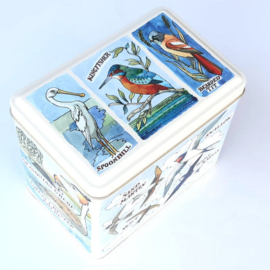 'Bird Families' by Emma Bridgewater Deep Rectangle Tin with Hinged Lid - Hollyhock Hill