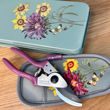 Load image into Gallery viewer, Burgon &amp; Ball RHS &#39;Asteraceae Collection&#39; Pruner and Holster Set - Hollyhock Hill
