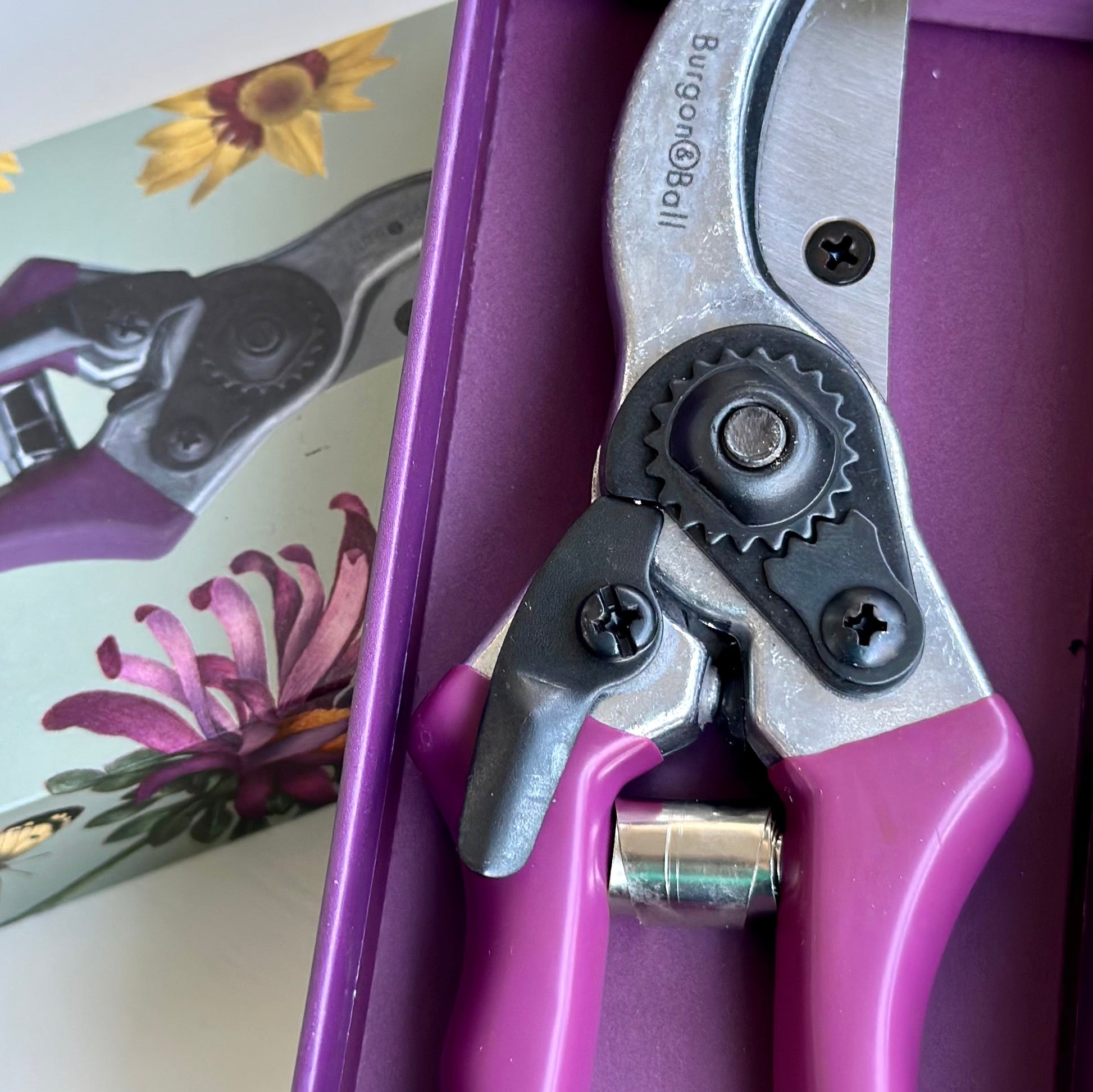 Burgon & Ball RHS Asteraceae Collection Secateurs - Hollyhock Hill