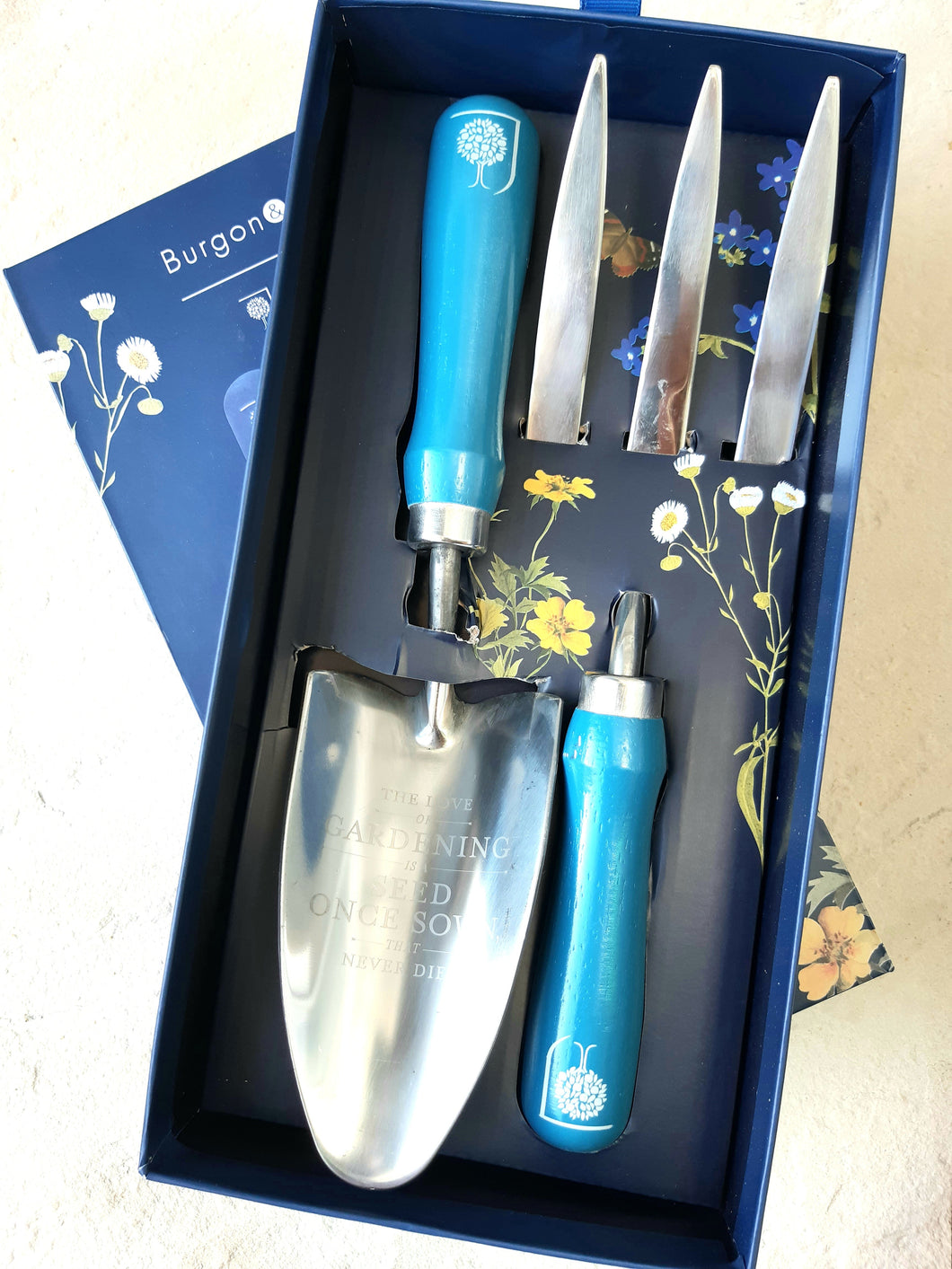 Burgon & Ball RHS British Meadow Trowel and Fork Set - Hollyhock Hill