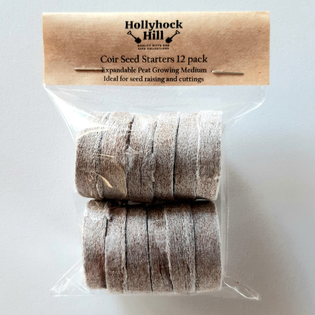 Coir Seed Starters 12 pack - Hollyhock Hill