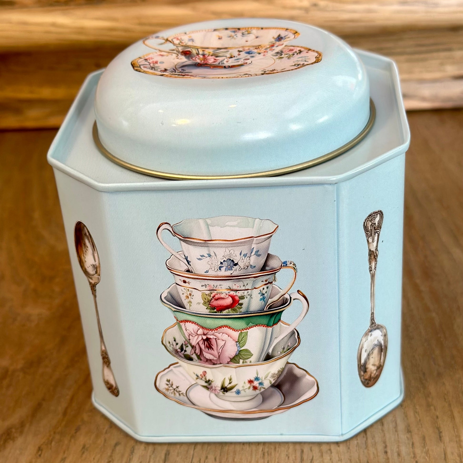'One Sugar Please' Tea Caddy Collectable Tin - Hollyhock Hill