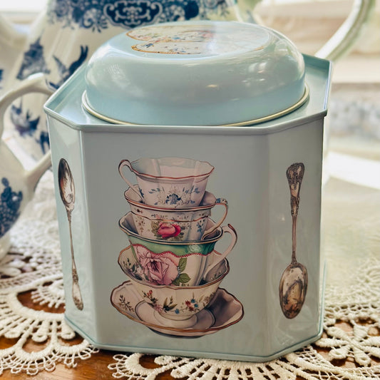 'One Sugar Please' Tea Caddy Collectable Tin - Hollyhock Hill
