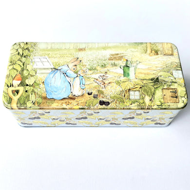 Peter Rabbit Long Rectangle Tin with Hinged Lid - Hollyhock Hill