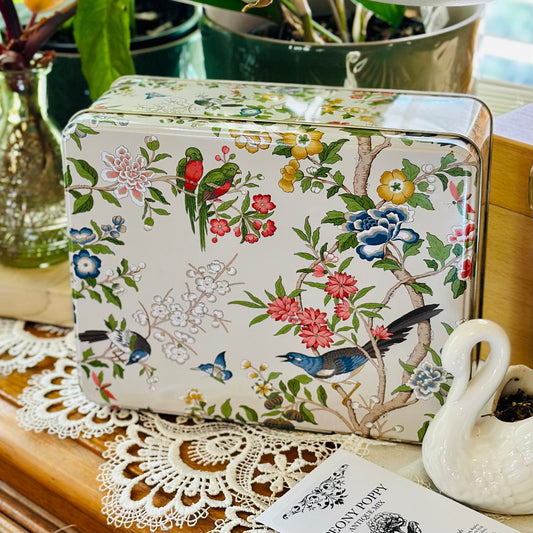 Sanderson 'Chinoiserie' Large Collectable Tin - Hollyhock Hill