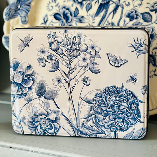 Sanderson 'Etching and Roses' Large Collectable Tin - Hollyhock Hill