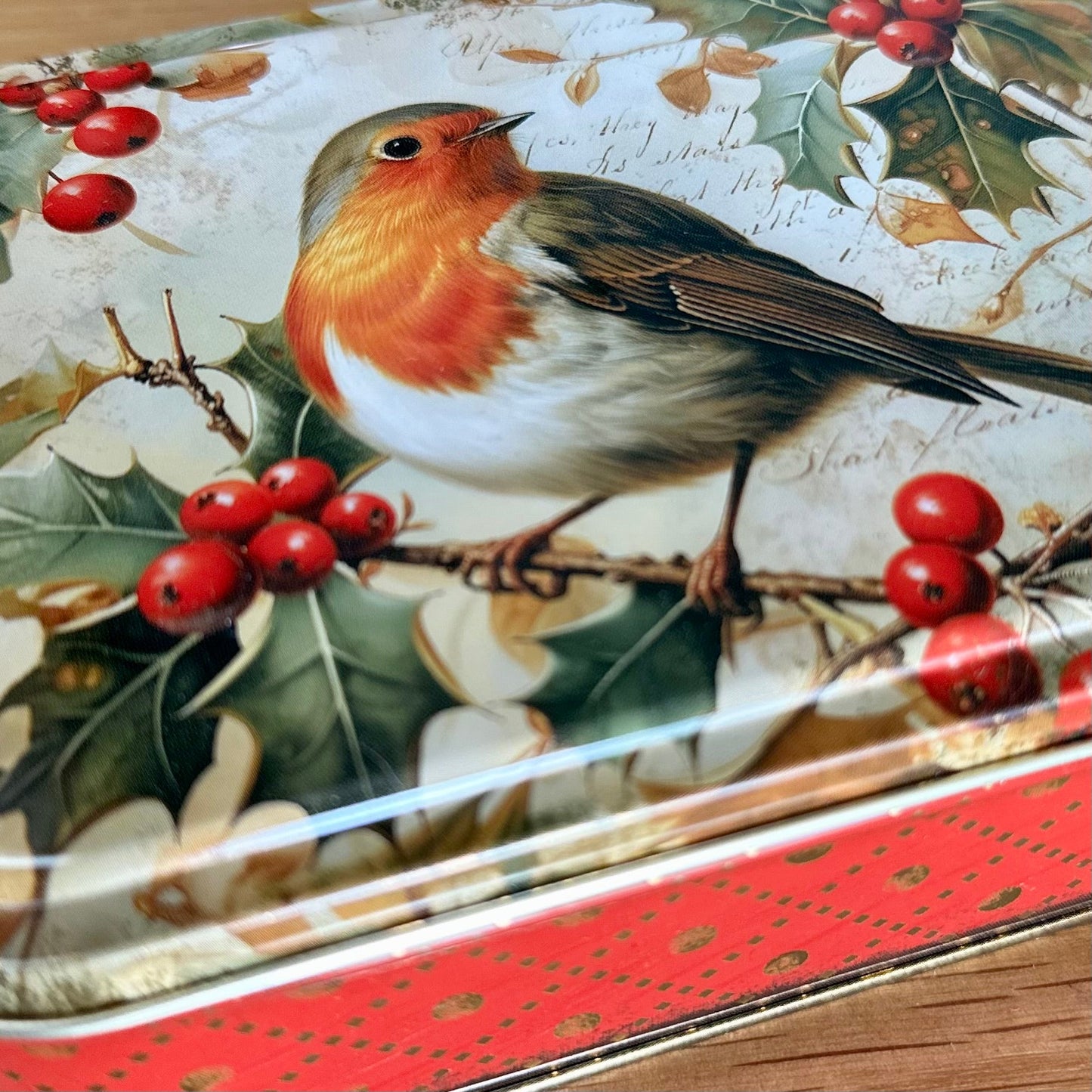 'Vintage Robin' by Elite Gift Boxes Small Rectangle Collectable Tin - Hollyhock Hill