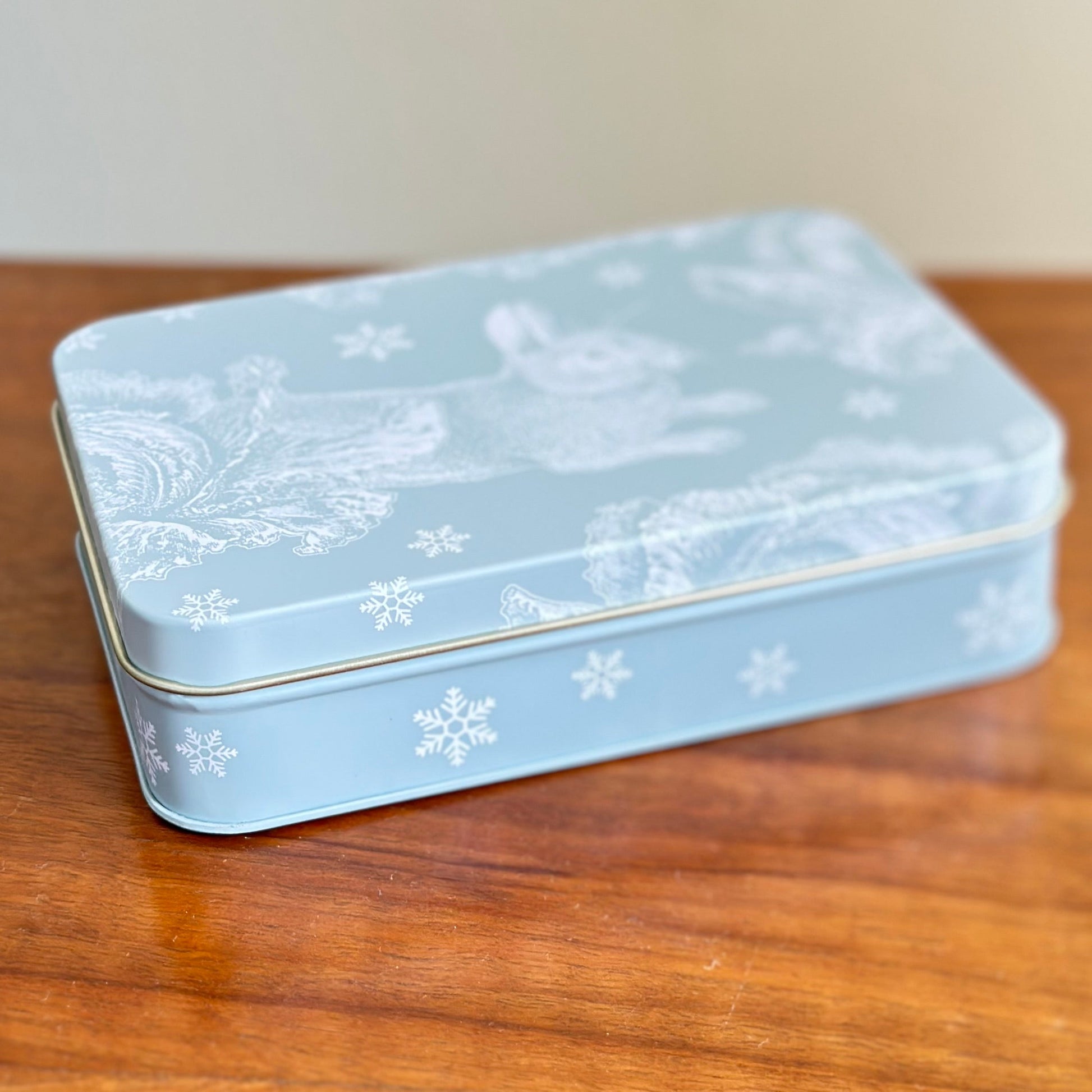 'Winter Rabbit' by Thornback & Peel Small Rectangular Collectable Tin - Hollyhock Hill